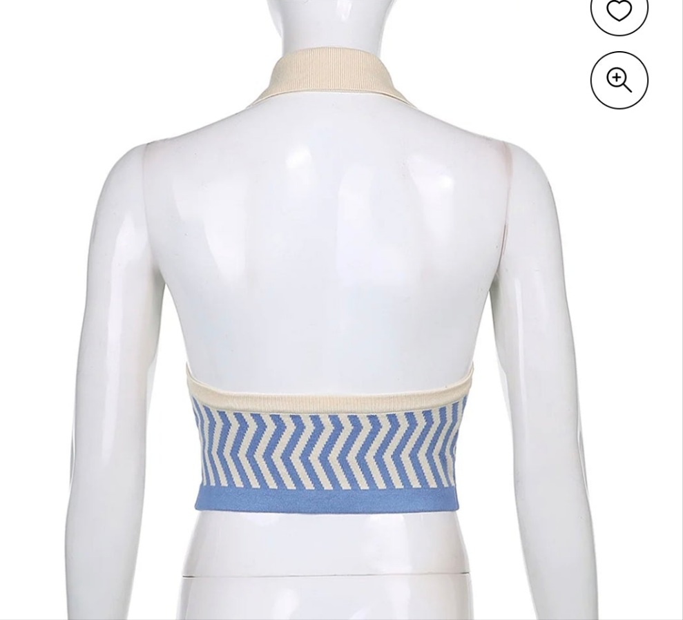 Womens cider knit button up halter top