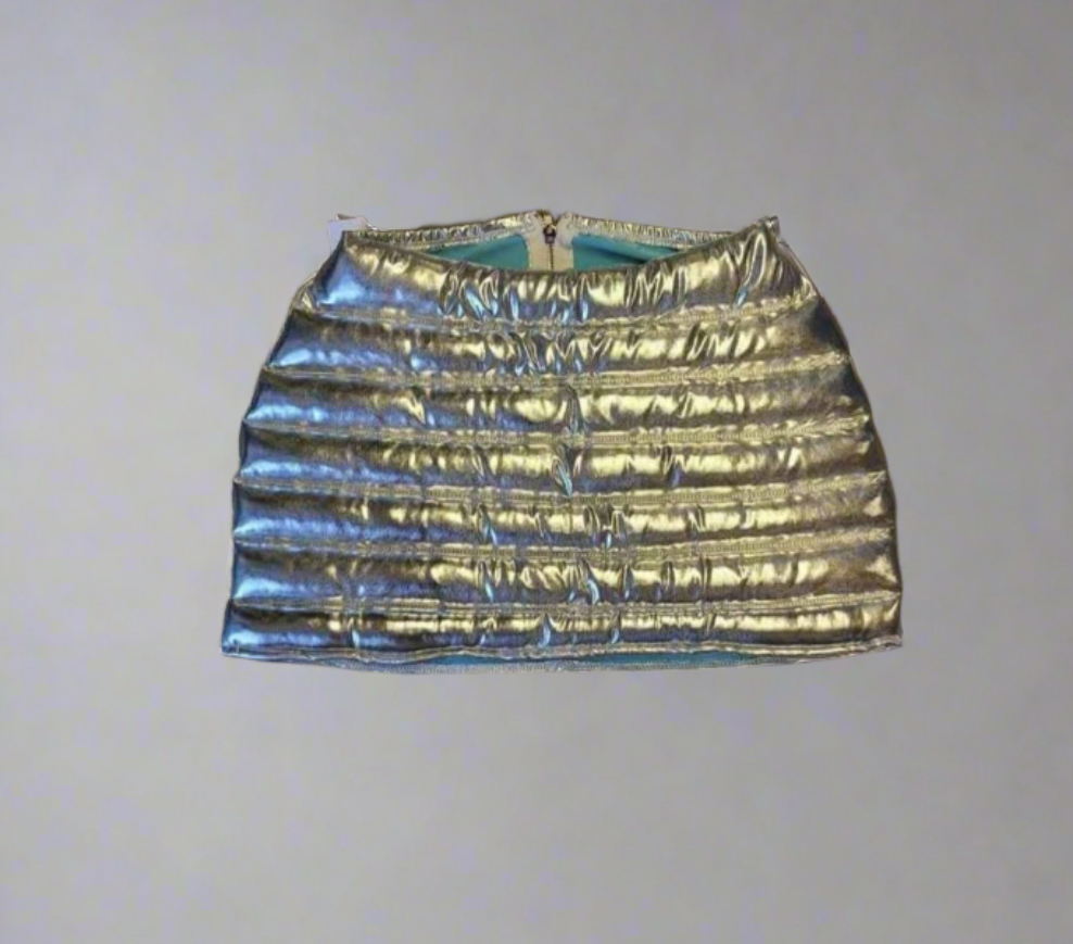 Silver short bubble skirt