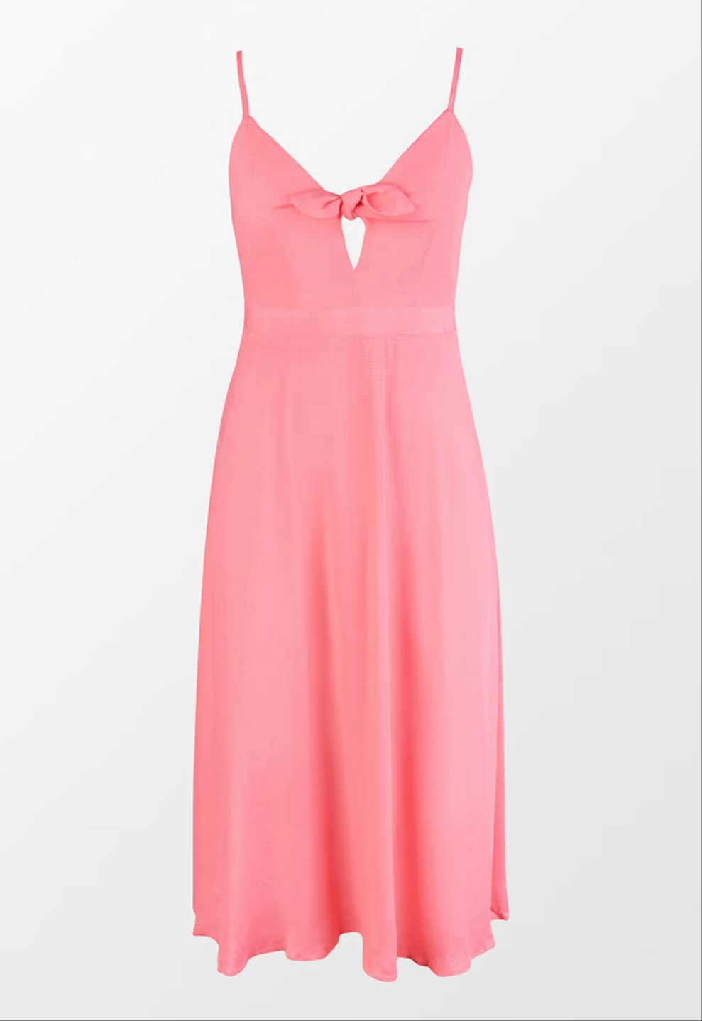 CUPSHE shyann adjustable straps Zipper bunnie tie pink midi dress