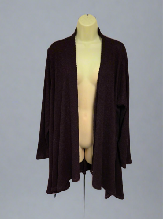 Womens burgendy knit cardigan sweater