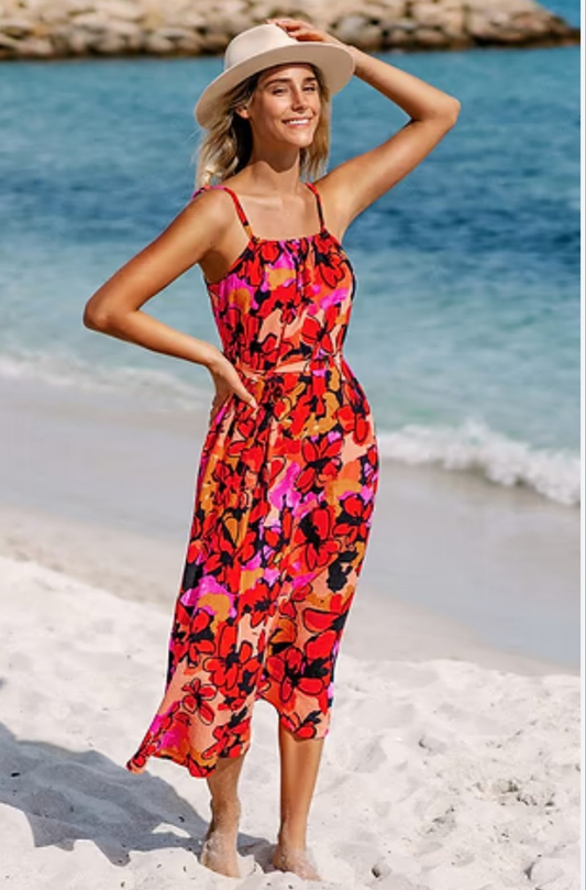 Cupshe Rylan floral belted midi dress