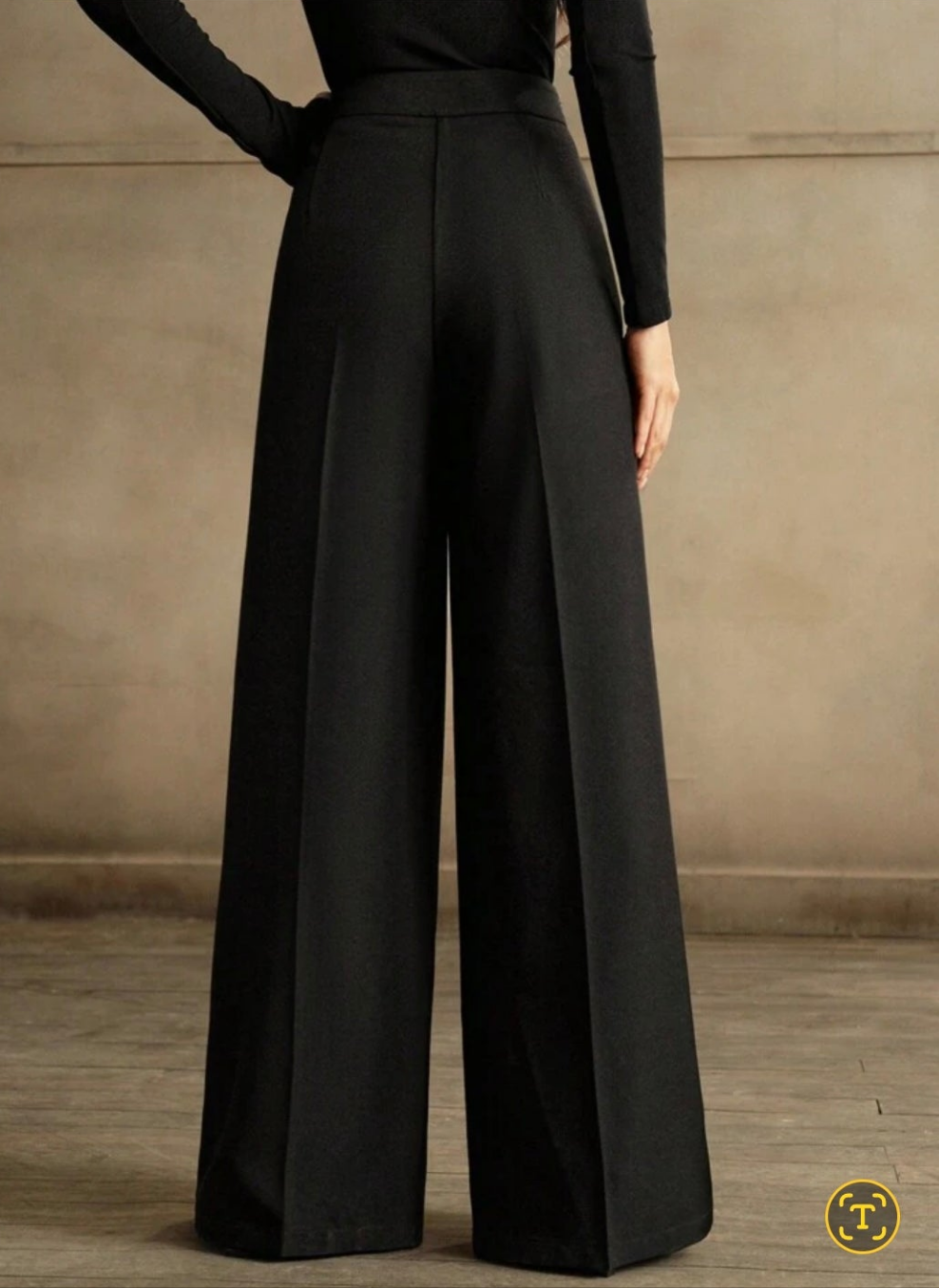 Womens high waisted rhinestone wide leg elegant pants