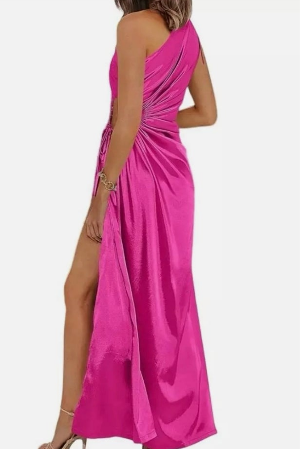 Prettygarden hot pink high-slit cocktail dress