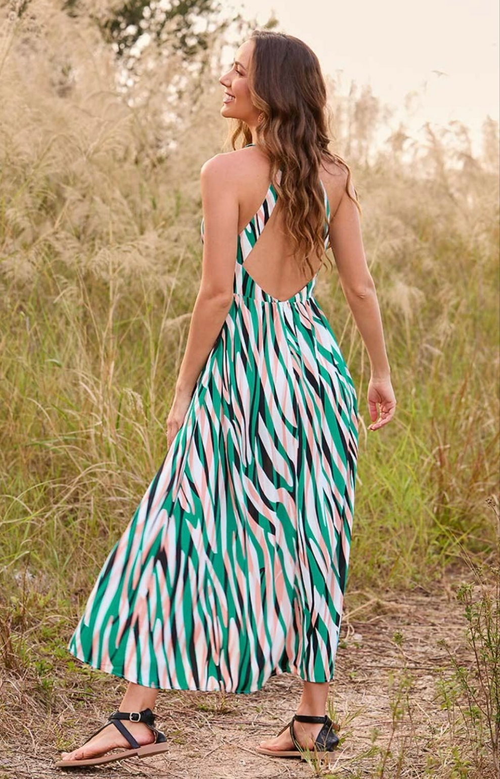 CUPSHE zariyah print o-ring multicolour halter midi summer dress