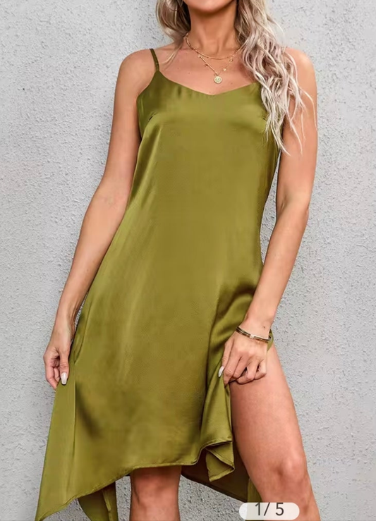 Cupshe amelie tie back green slip dress