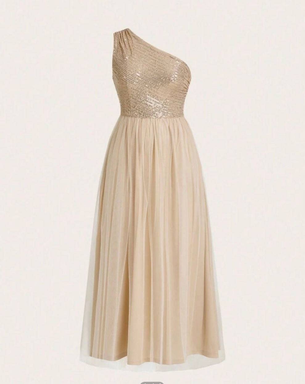 Womens gold sequin one shoulder tulle formal evening dress