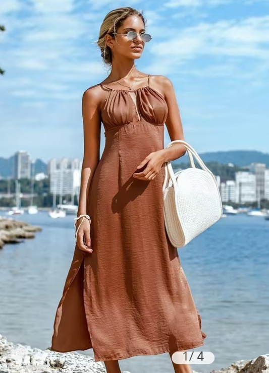 CUPSHE Caramel slip dress