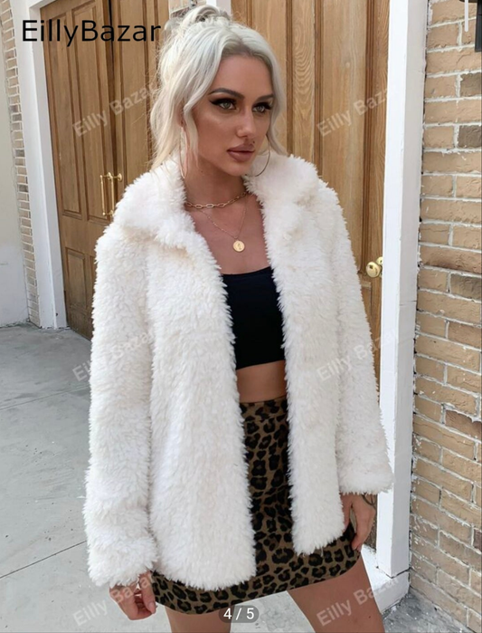 Eilly Bazar white teddy coat