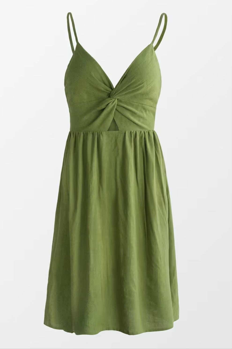 CUPSHE green short front tie summer dress
