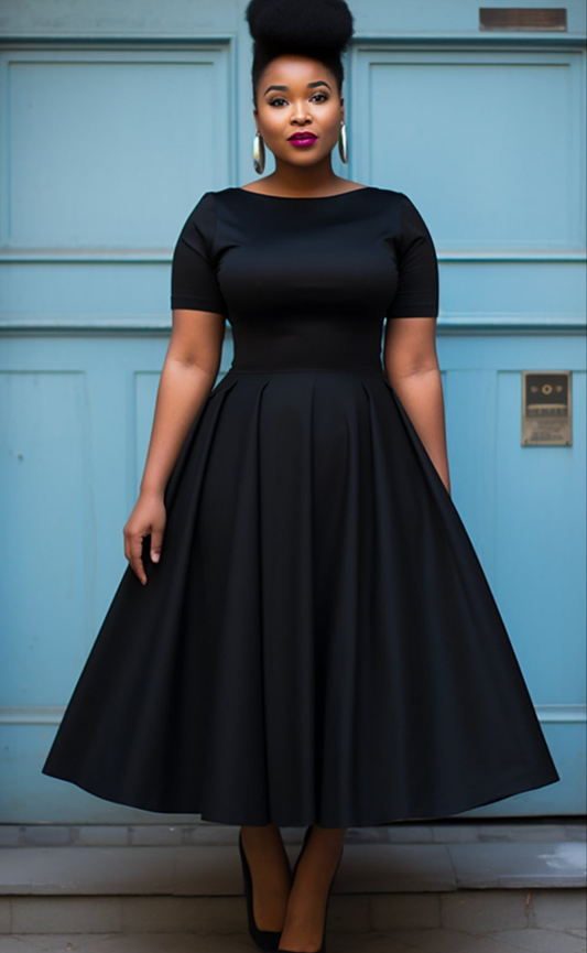 XPluswear womens black midi dress