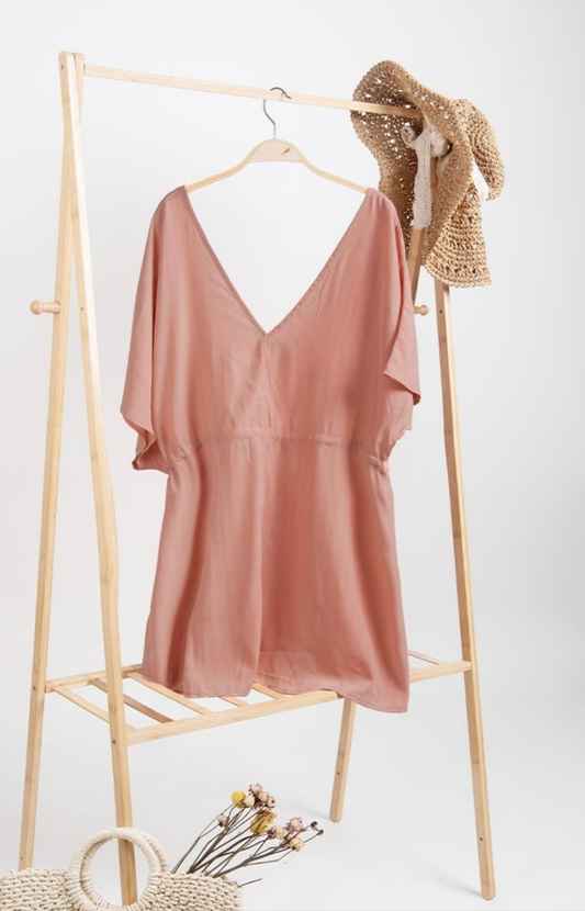 Cupshe Jenifer waist string pink beach cover up dress