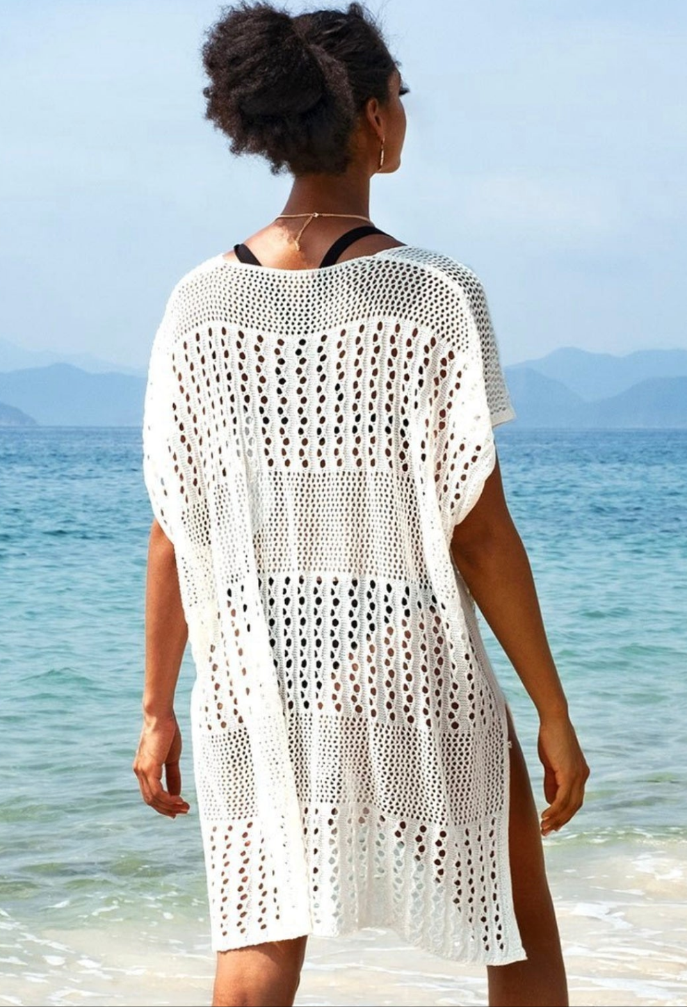 CUPSHE white nadia hollow out beach cover up
