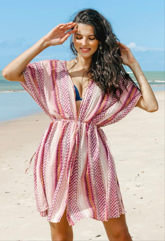 CUPSHE McKenna geometric print v-neck summer beach kimono