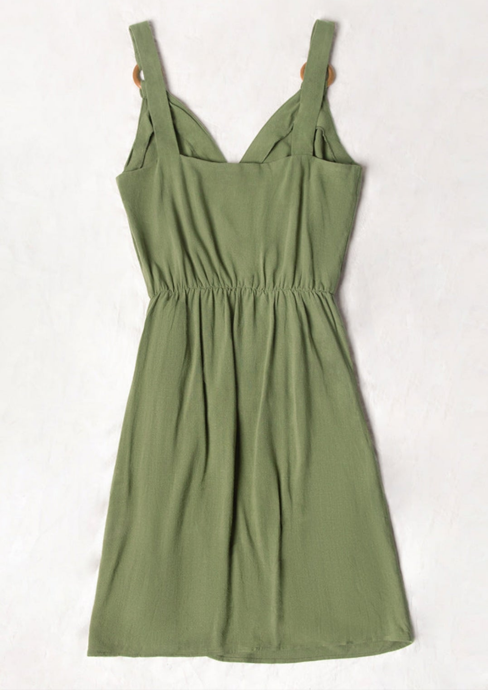CUPSHE A-line green summer wrap dress
