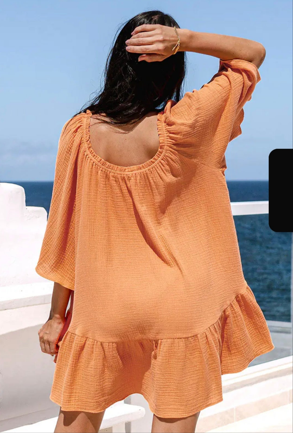 CUPSHE sarina orange round neck cover up tunic dress