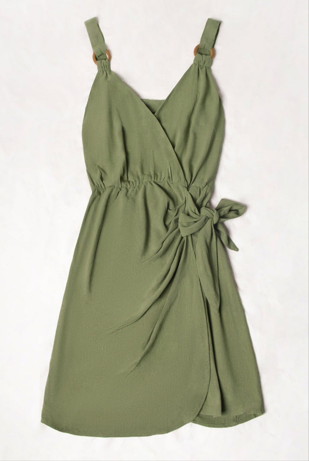 CUPSHE A-line green summer wrap dress