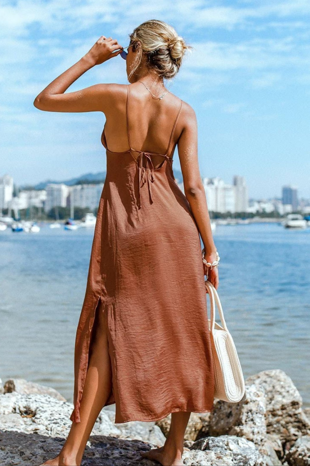 CUPSHE Caramel slip dress