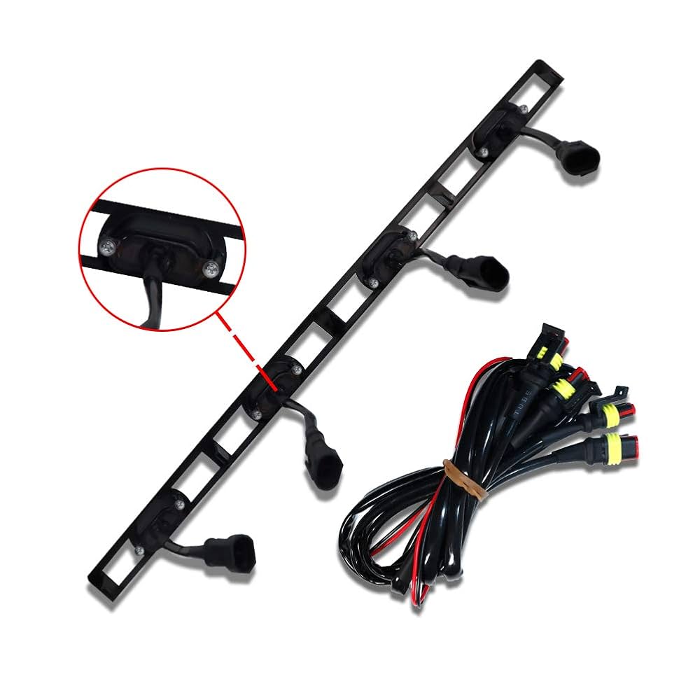 4PCS/Set Smoked Lens White LED Front Grille Lights Lamps Assembly Compatible With 2012 2013 2014 2015 Toyota Tacoma