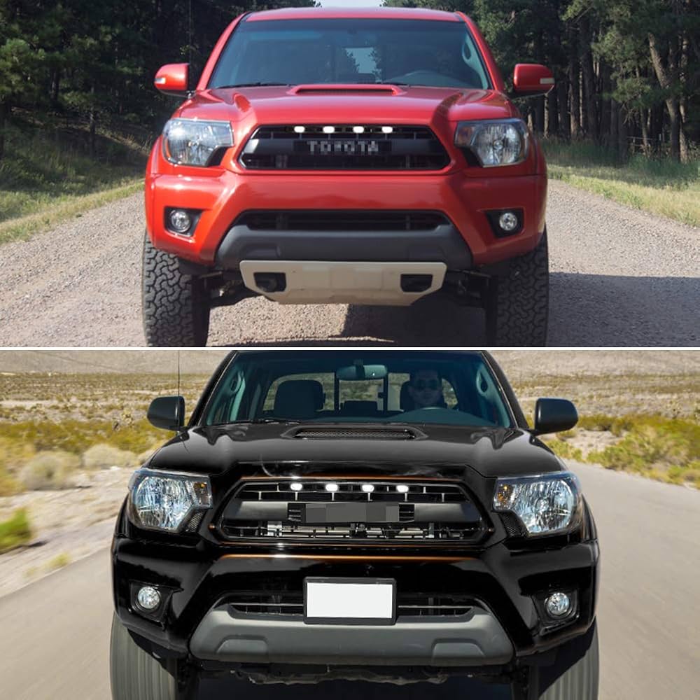 4PCS/Set Smoked Lens White LED Front Grille Lights Lamps Assembly Compatible With 2012 2013 2014 2015 Toyota Tacoma