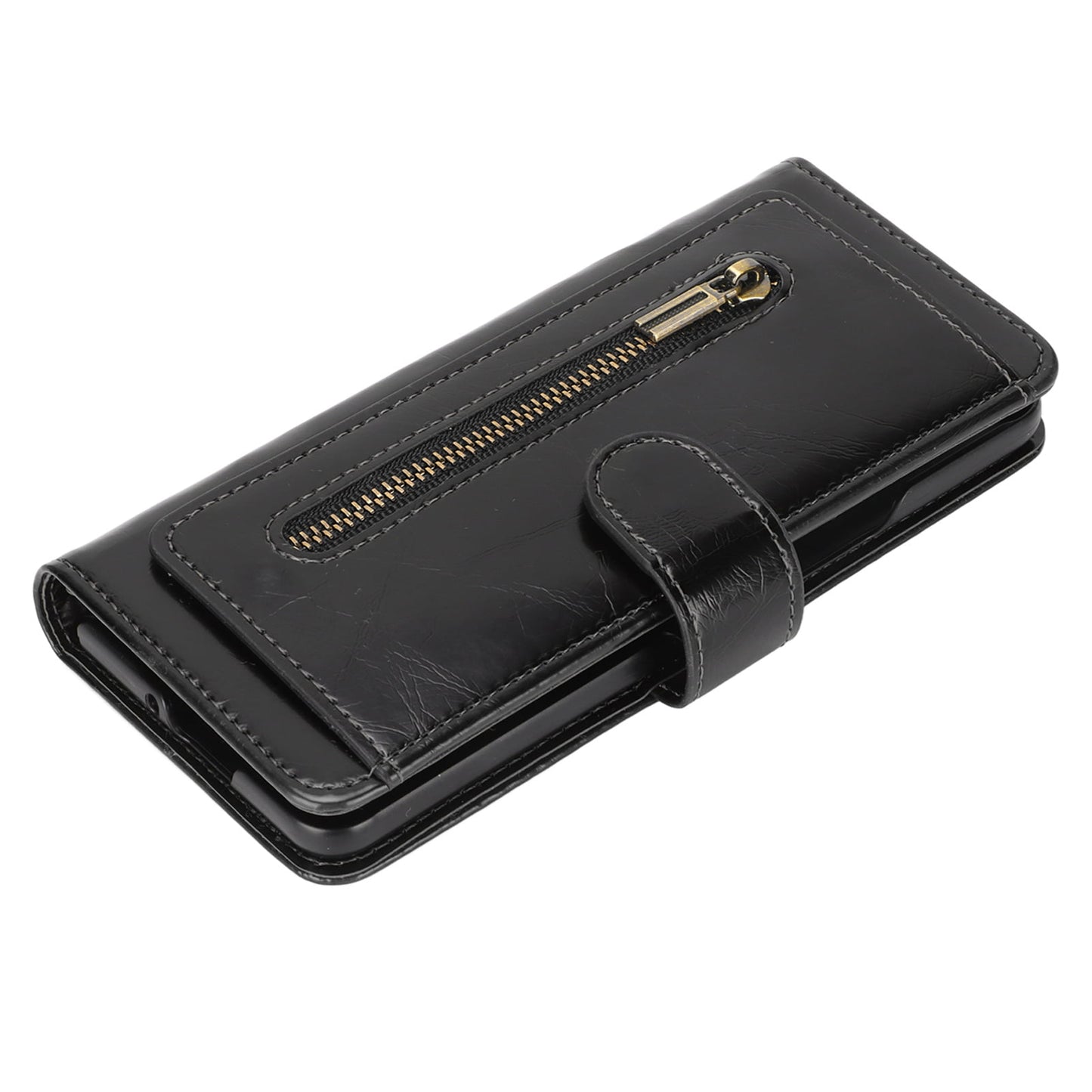 Wallet Phone Case Leather Zipper Screen Protector Flip Case with Magnetic Closure for Samsung Z Fold 3