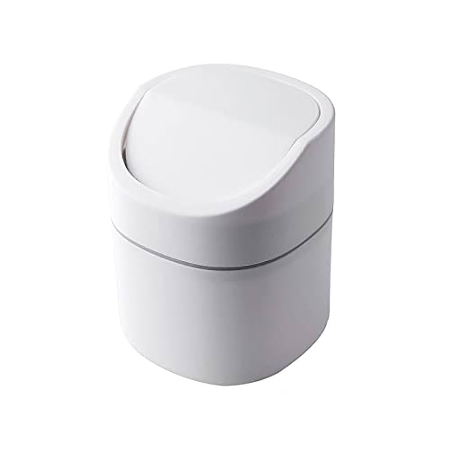 Make your space more tidy, tidy and sanitary Modern Plastic Mini Trash Can with Lid，2 Liter Small Desktop Waste Bin，Wastebasket for Bathroom Vanity,Tabletop Used in bathroom, bedroom, home office, dor