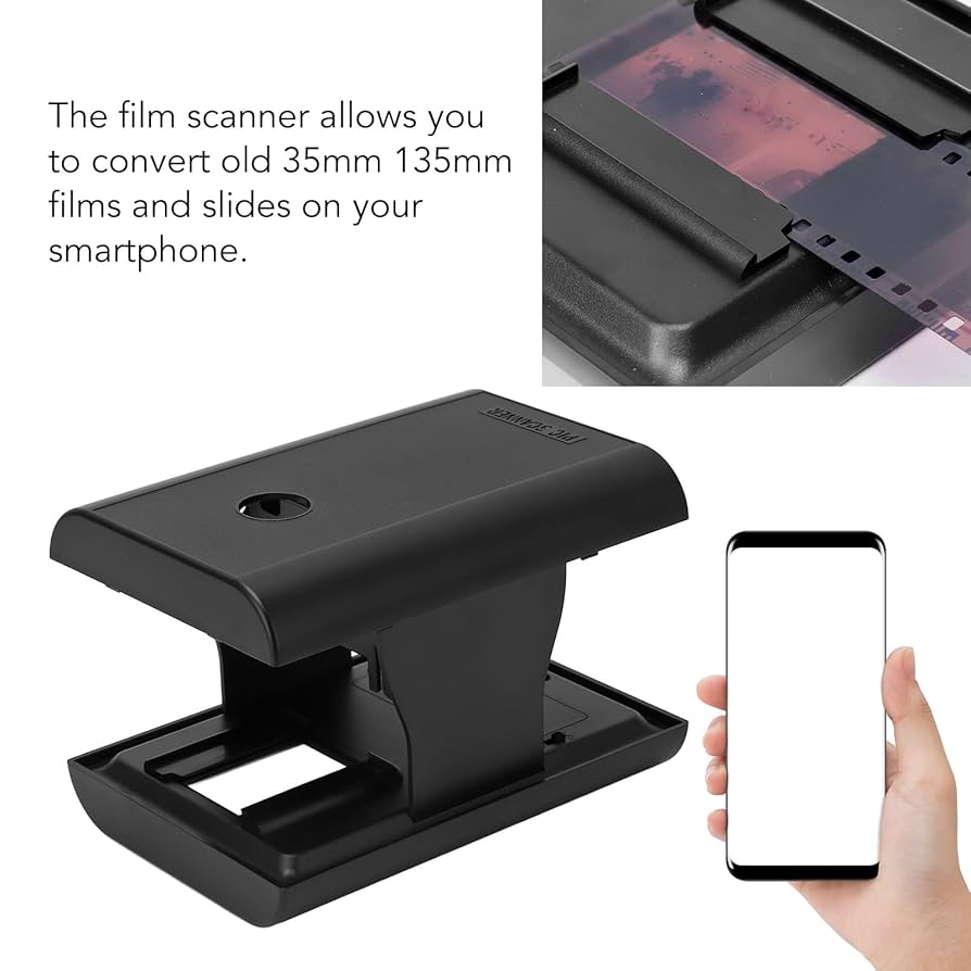 35mm Mobile Film Slide Scanner, Foldable Film Scanner with Editing Sharing Support, LED Backlight for Photography