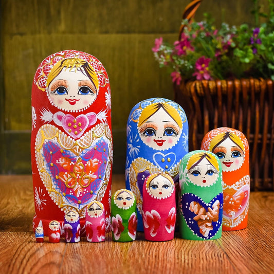 10 Layers/Set Matryoshka Wooden Russian Nesting Doll Children Christmas Gifts