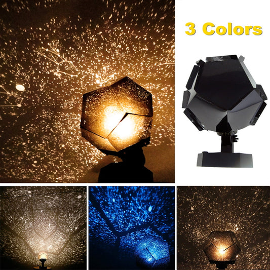 3 Colors Star Sky Laser Projector Light with 2 Lamp Bulbs DIY Night Light Cosmos Celestial Lamp Romantic