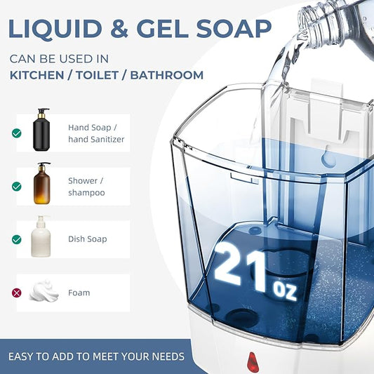 Wall-mounted hand soap dispenser, commercial soap dispenser for bathroom, 21 oz hand sanitizer dispenser, liquid gel soap holder