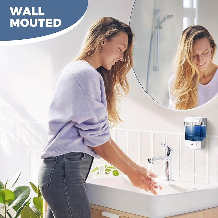 Wall-mounted hand soap dispenser, commercial soap dispenser for bathroom, 21 oz hand sanitizer dispenser, liquid gel soap holder