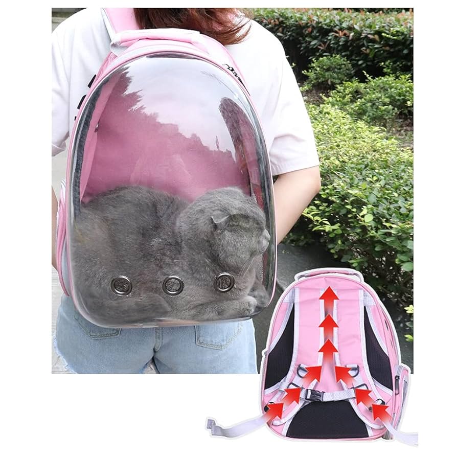 Space Capsule Pet Backpack, Oxford Fabric Capsule Backpack, Transparent Small Dog Backpack, Travel Carrying Bag, Outing Pet Supplies Small Medium Dogs Cats Pet Carrier Backpack