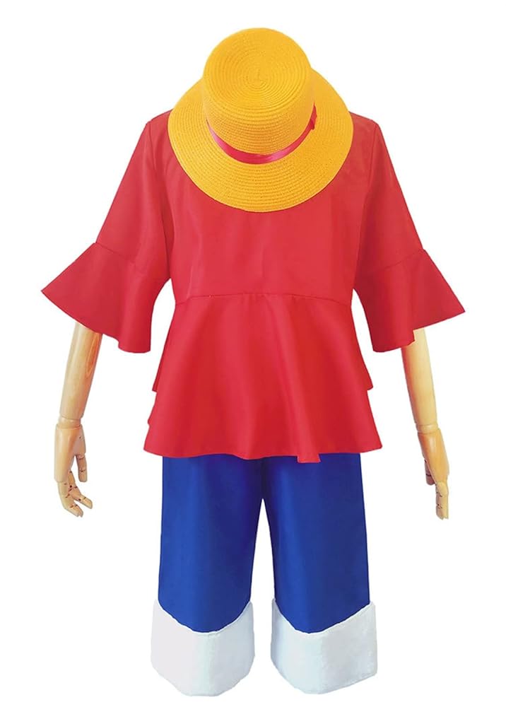 Monkey D. Luffy Cosplay Costume Shirt Shorts with Hat Full Suit Halloween Anime Cosplay Suits