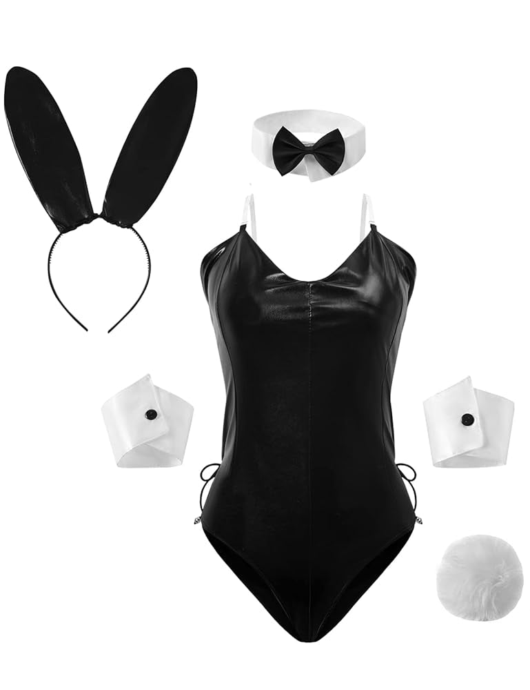 Womens Bunny Girl Cosplay Halloween Costume Mai Sakurajima Bunny Bodysuit Set