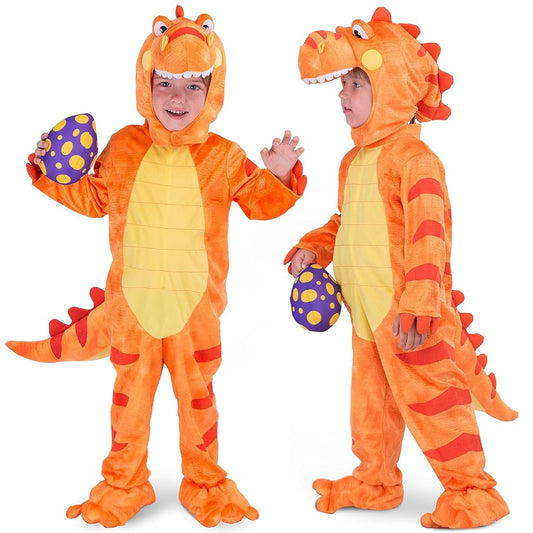 Child Dinosaur Costume, T-Rex Costume Outfit with Egg for Baby Kids Toddler Halloween Dress up Party