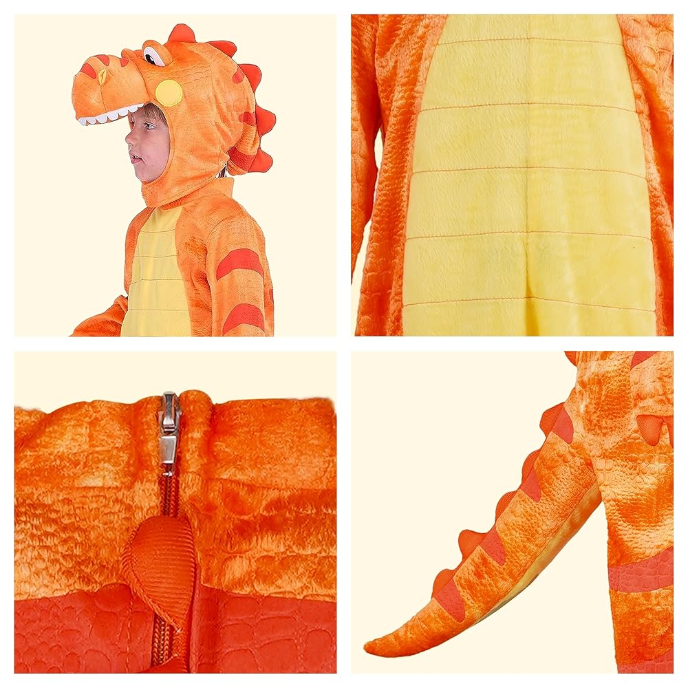 Child Dinosaur Costume, T-Rex Costume Outfit with Egg for Baby Kids Toddler Halloween Dress up Party