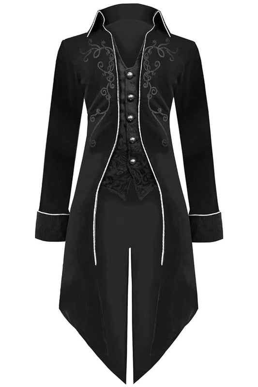 Medieval Steampunk Coat Halloween Costumes for Men Renaissance Pirate Vampire Gothic Vintage Witch Jackets