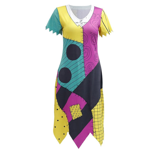 Womens Dresses Christmas Nightmare Sally Cosplay Green Dress Halloween Costumes