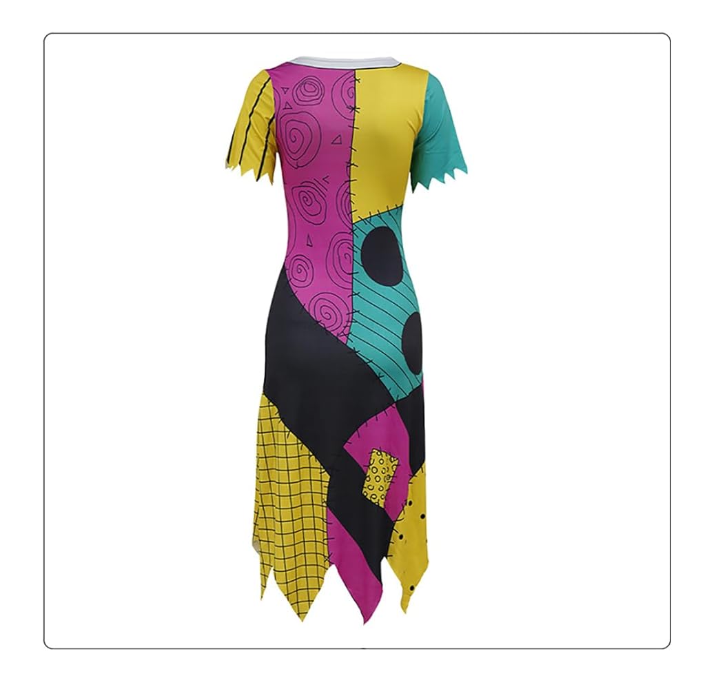 Womens Dresses Christmas Nightmare Sally Cosplay Green Dress Halloween Costumes