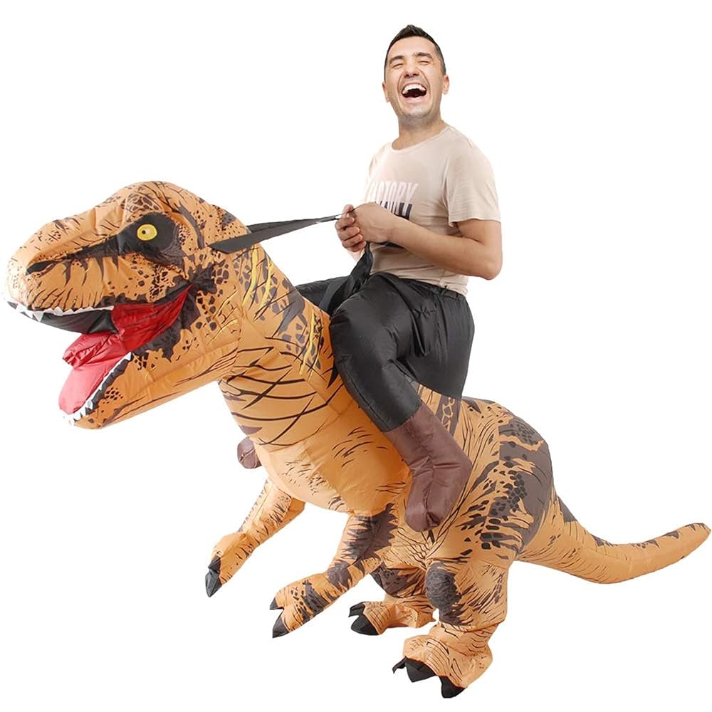 T-Rex Inflatable Riding Dinosaur Costume Adult Blow Up Suit for Halloween