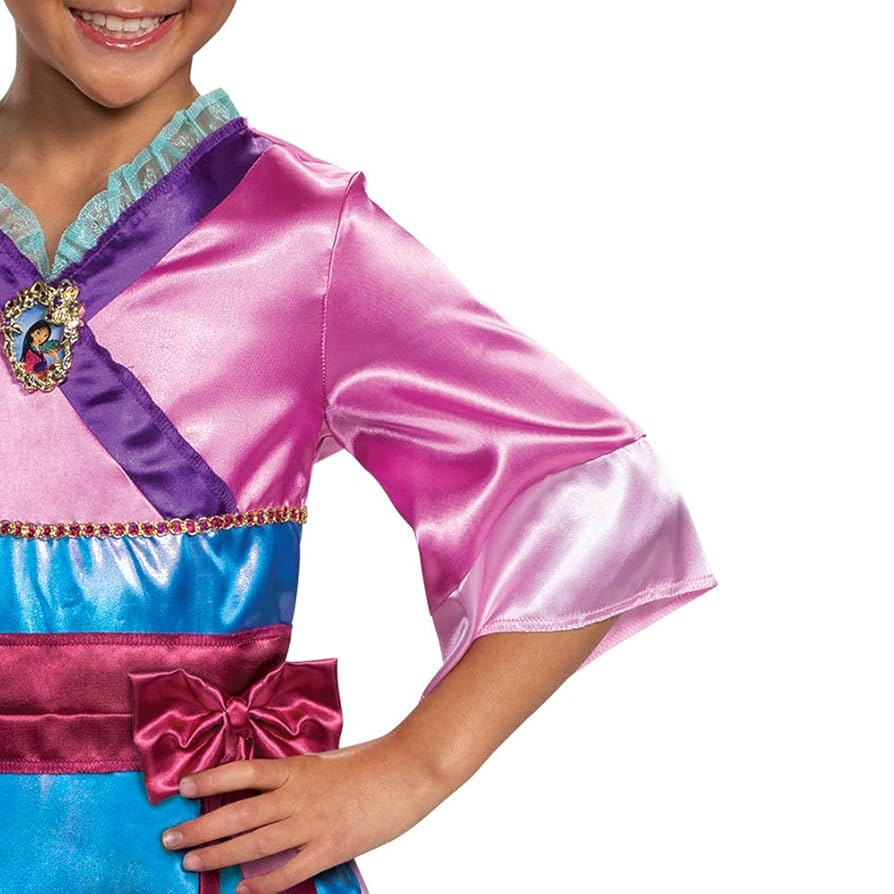 Disney Princess Mulan Costume Dress for Girls, Children's Character Dress Up Outfit, Classic Kids