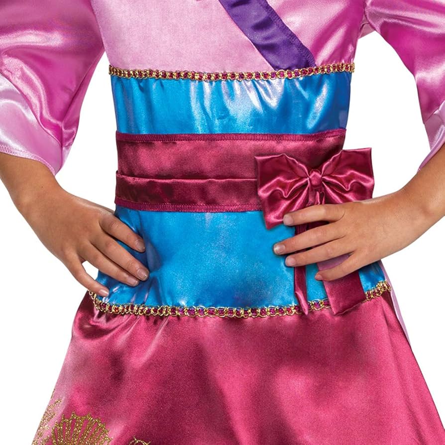 Disney Princess Mulan Costume Dress for Girls, Children's Character Dress Up Outfit, Classic Kids