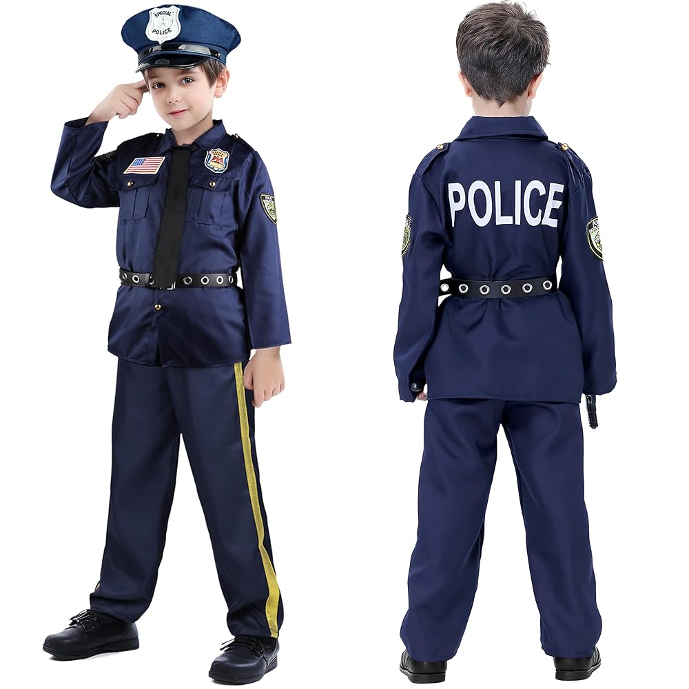 Police Officer Costume for Kids - Police Costume for Kids with Accessories, Kids Costumes for Boys Girls