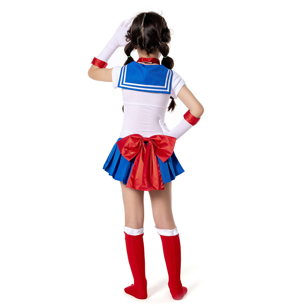Anime Sailor Moon Halloween Carnival Suit Tsukino Usagi Cosplay Costume Kids Grils Dress Outfits