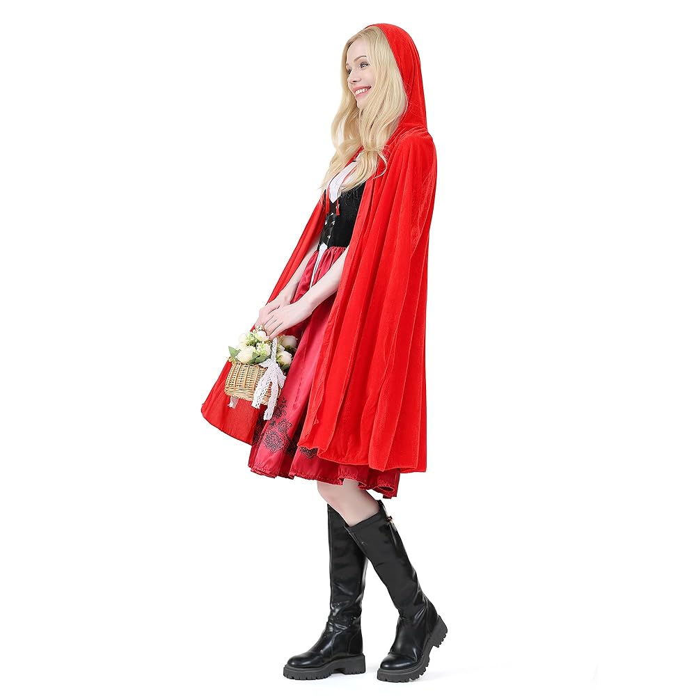 Little Red Riding Hood Halloween Costume,Adult Little Red Riding Hood Costume for Women