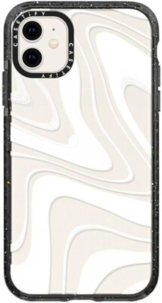 CASETiFY Impact Case for iPhone 11 - Frosted Swirls - Clear Black