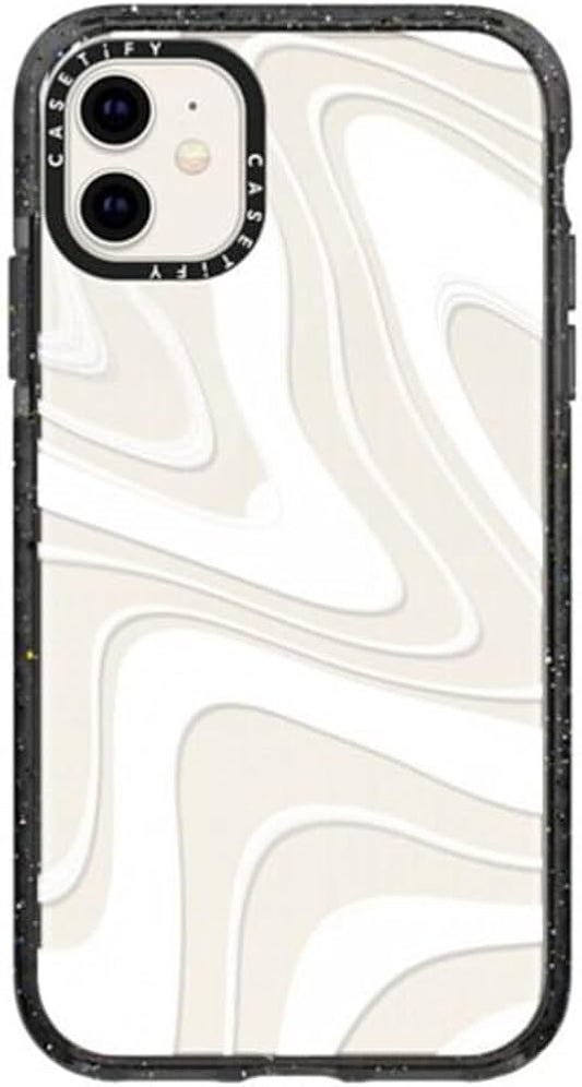 CASETiFY Impact Case for iPhone 11 - Frosted Swirls - Clear Black