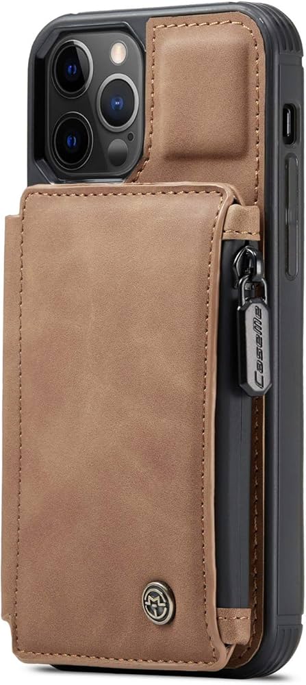 Shell for Apple iPhone 13 Durable Leather Zipper Sturdy Shell Cover