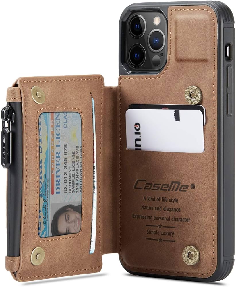 Shell for Apple iPhone 13 Durable Leather Zipper Sturdy Shell Cover
