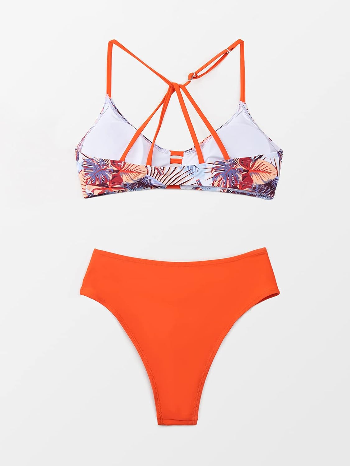CUPSHE Bikini Swimsuit Tropical Front Crisscross Back Two Piece Bathing Suit