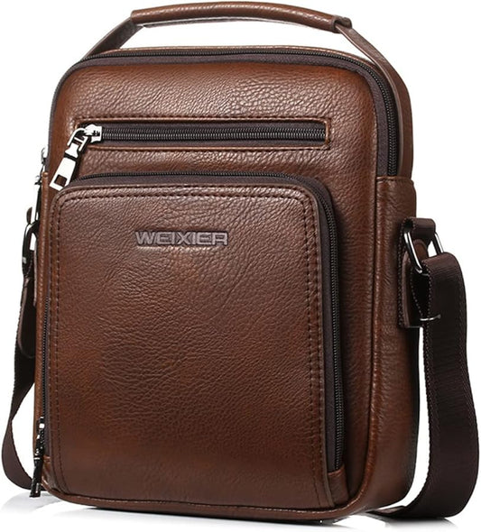 Weixier PU Leather Mens Crossbody Bag Ipad 9.7 Bag Shoulder Bags for Men